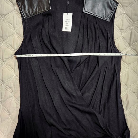 HELMUT LANG Morse Draped Leather Top NWT Sz L Retail $320 - Picture 6 of 8